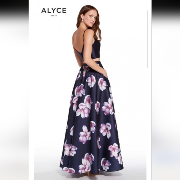 NWT Alyce Paris Prom Dress Floral Print - Picture 2 of 10